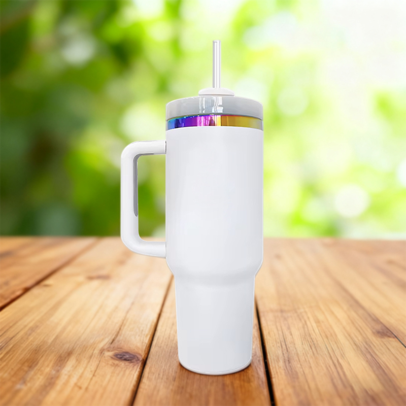 US Warehouse 40oz Generation 2 Rainbow Plated White