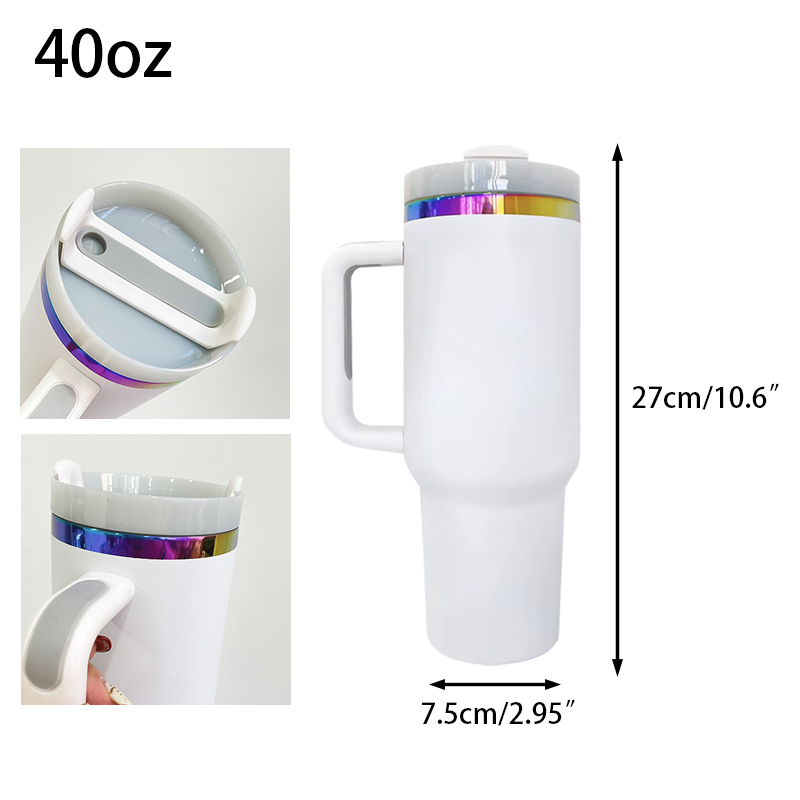 US Warehouse 40oz Generation 2 Rainbow Plated White