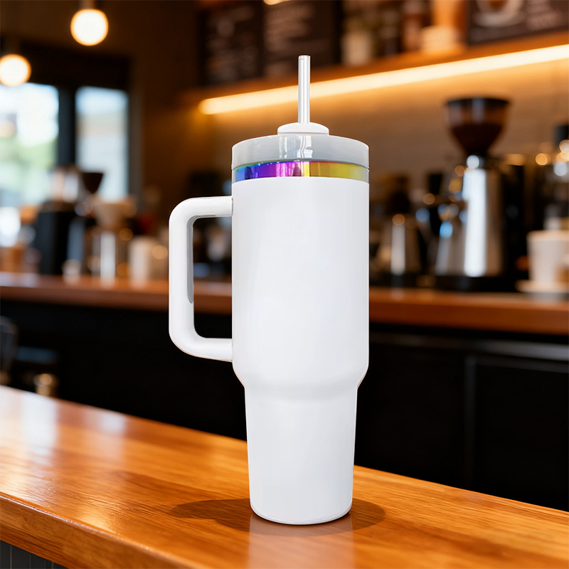 US Warehouse 40oz Generation 2 Rainbow Plated White