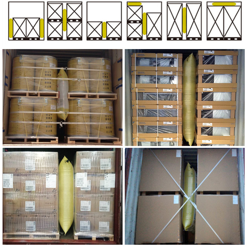 Ameson PP Woven air dunnage bags filling container gaps for cushioning and cargo stabilization.