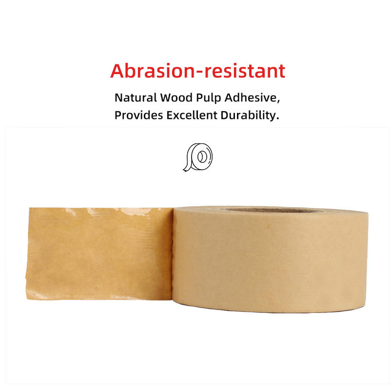 Water activated paper tape: abrasion-resistant, durable, and made from natural wood pulp.