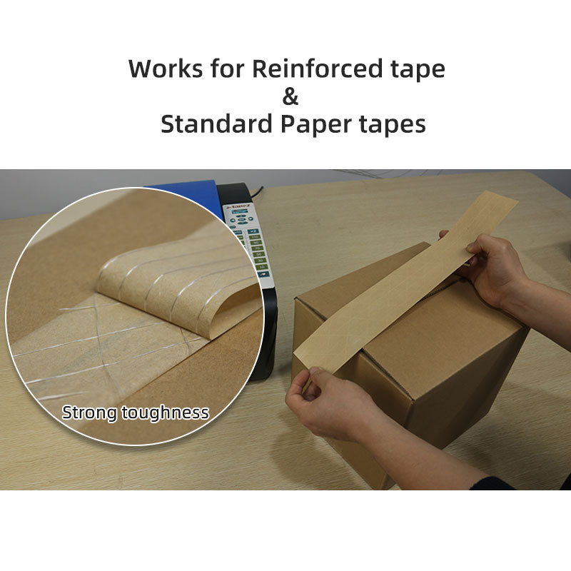 TapeZ water-activated tape is shown sealing a package, highlighting its strong toughness.