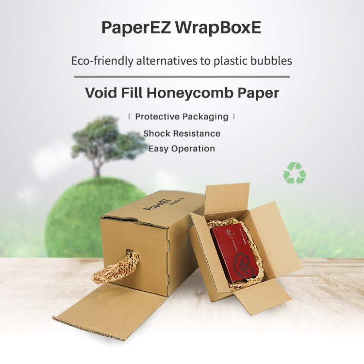 PaperEZ Honeycomb Paper: an eco-friendly, shock-resistant alternative to plastic bubbles for protective packaging.