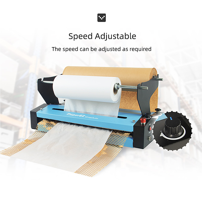 PaperEZ WrapAuto Honeycomb Paper Machine: a detail view of the speed adjustment knob.