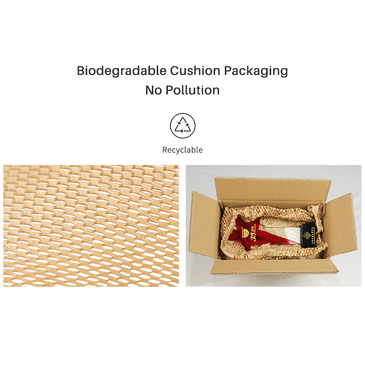 PaperEZ Honeycomb Paper: a close-up of the biodegradable paper used to cushion a packaged product.