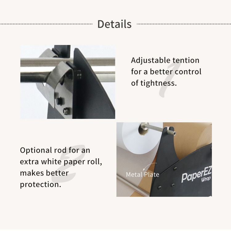 PaperEZ Honeycomb Paper Dispenser: a case study showing four examples of packaged items.