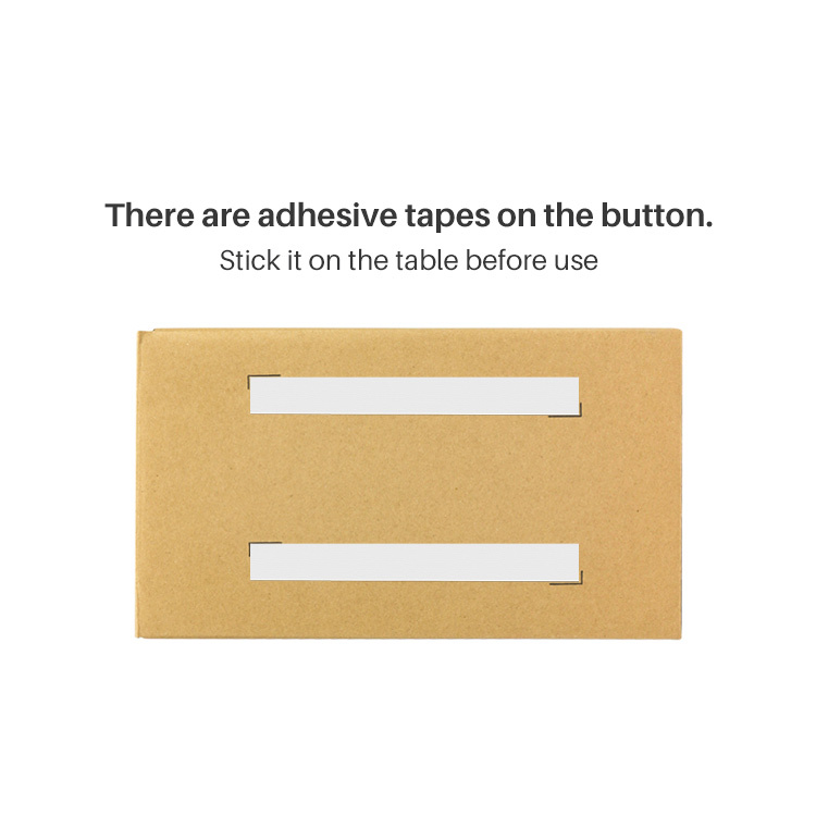 PaperEZ Honeycomb Paper: a diagram showing adhesive tapes on the bottom for secure placement on a table.