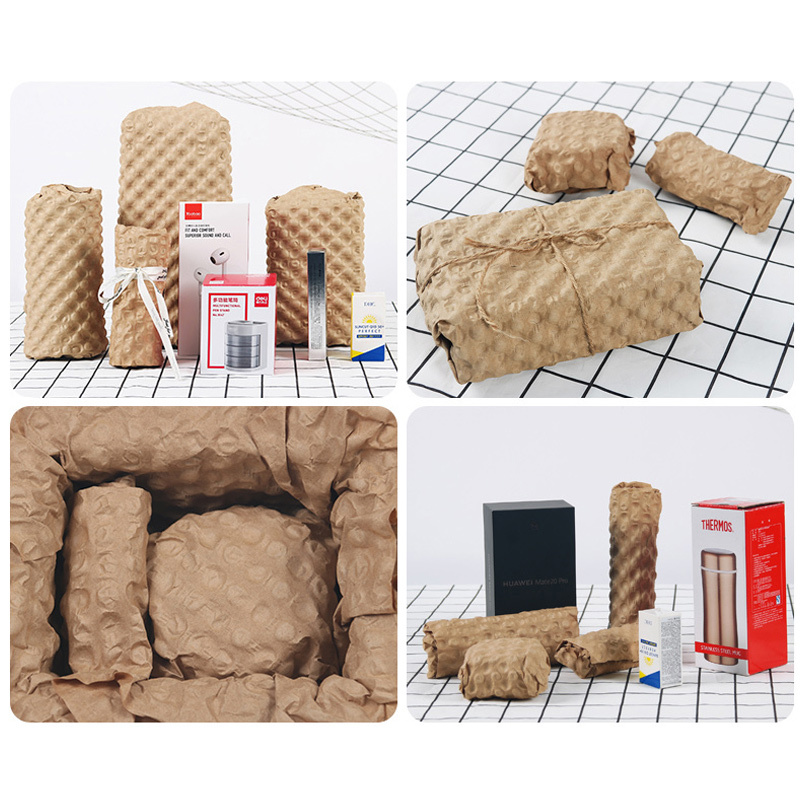 PaperEZ Paper Bubble: a case study showing four packaged parcels, demonstrating its use in protecting products.
