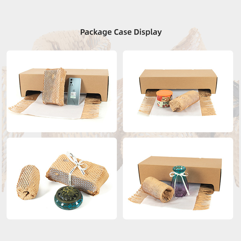 PaperEZ Honeycomb Paper: a case study showing four packaged items.