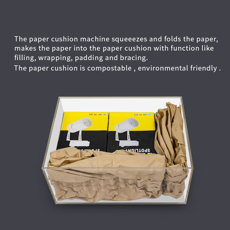 Void Fill Paper Cushioning Material: shows the compostable paper cushions filling the void in a box.