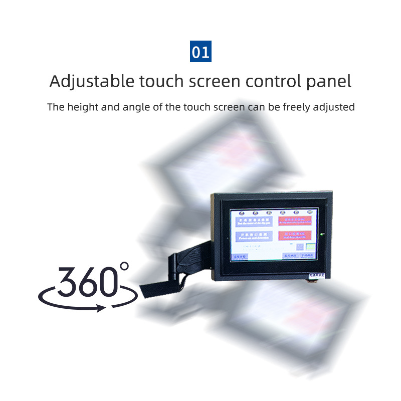Adjustable touch screen for MINI FOAM automatic foam machine, featuring 360-degree rotation.