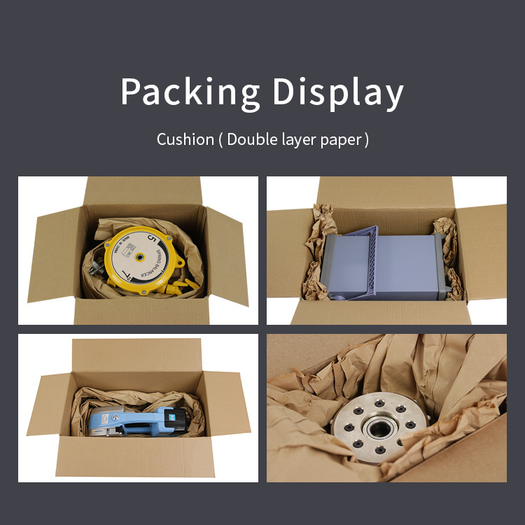 Void Fill Paper Cushioning Material: a packing display of four examples using double-layer paper.