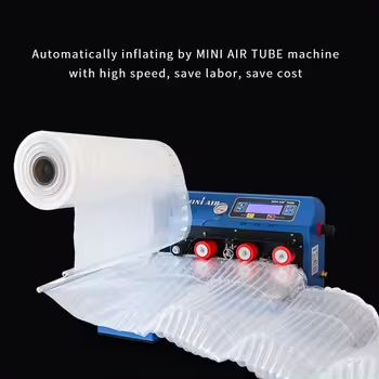 Ameson L Type Air Column Bags: a diagram showing the automatic inflation of bags by a high-speed machine.