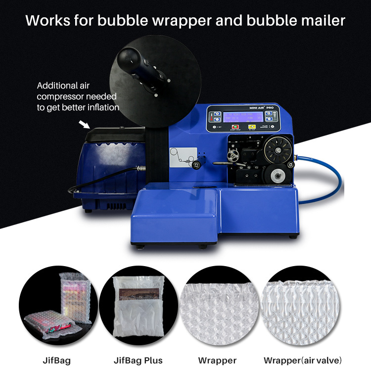 MINI AIR PA3 Pro3: a compatibility diagram showing it works with JifBag and Wrapper films.