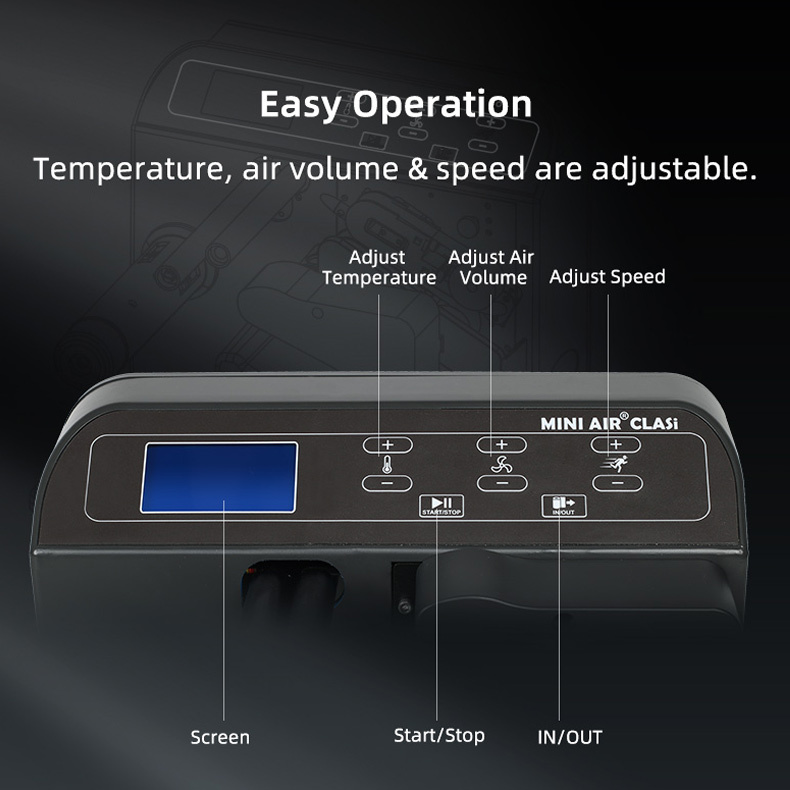 MINI AIR CA3 Clasi3: a diagram of its easy-to-use operation panel with adjustable settings.