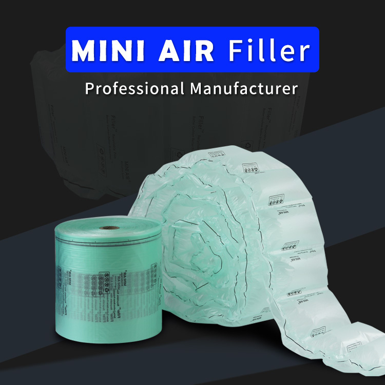MINI AIR Air Pillow Film from a professional manufacturer, showing the roll and its use for packaging.