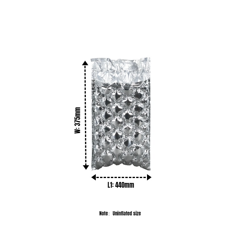 JifBag Inflatable Insulation Bubble Mailer: uninflated dimensions W 375mm, L 440mm.