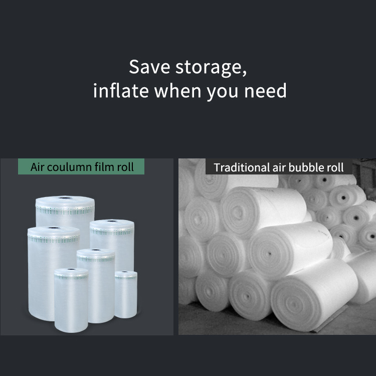 Q Type Air Column Bags vs traditional bubble wrap: saves storage, inflate when you need.