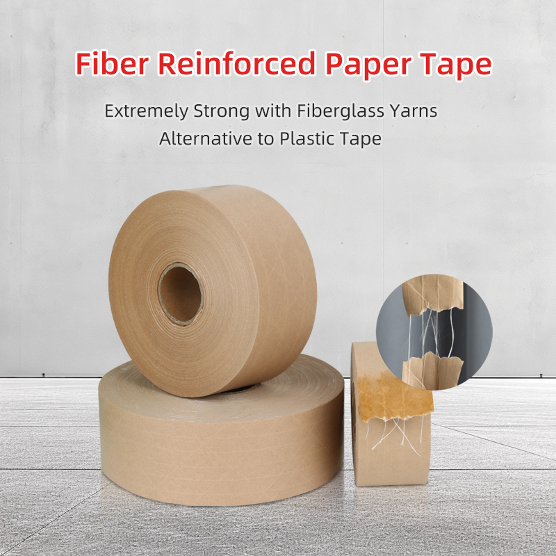 Fiber reinforced paper tape: an extremely strong alternative to plastic tape made with fiberglass yarns.