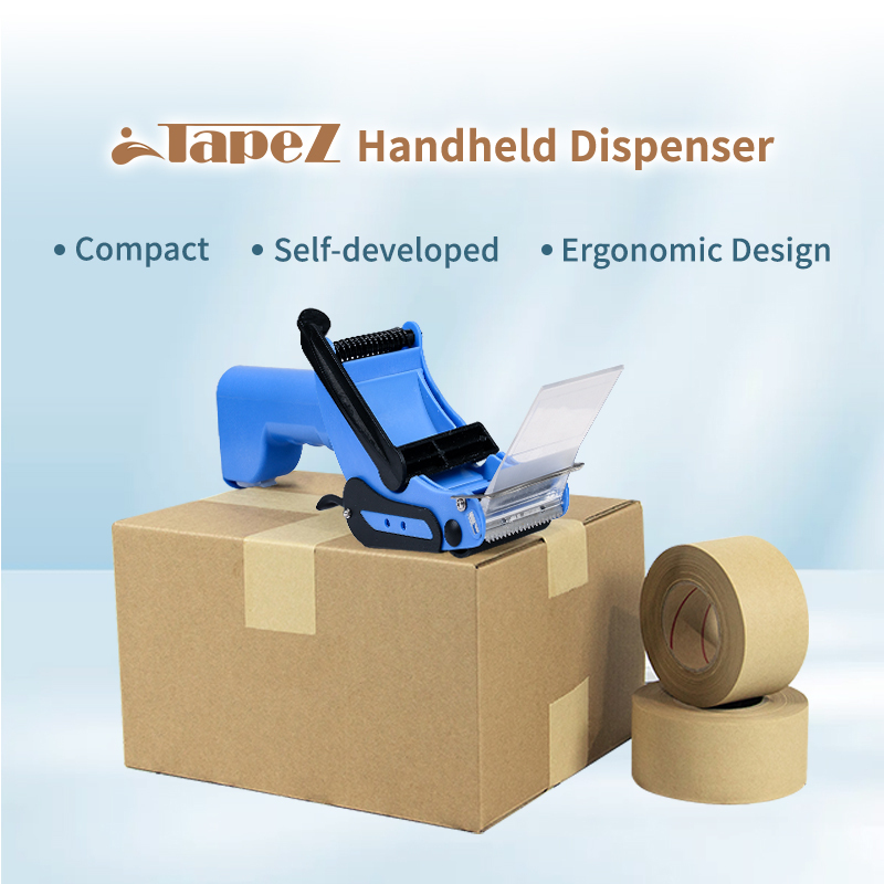 TapeZ handheld dispenser: a compact, self-developed dispenser with an ergonomic design for packaging.