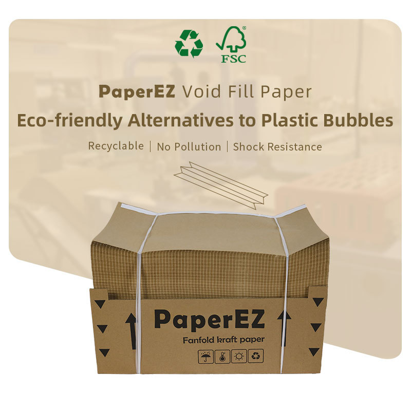Fanfold Kraft Paper for PaperEZ Smartfill: an eco-friendly, recyclable alternative to plastic bubbles.