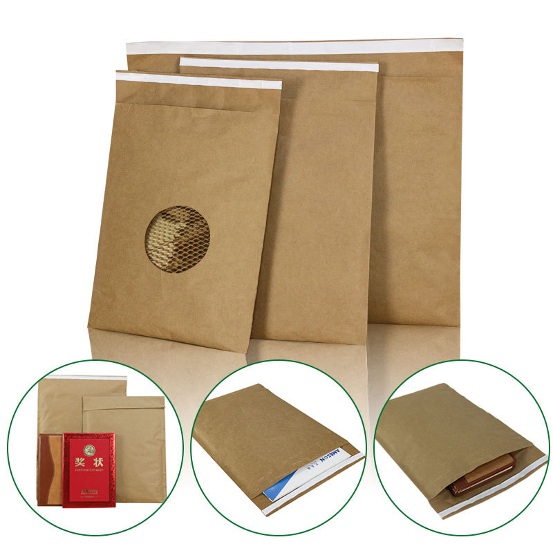 JifBag Honeycomb Paper Mailer shown as a product and in a use case example, protecting items in shipping.
