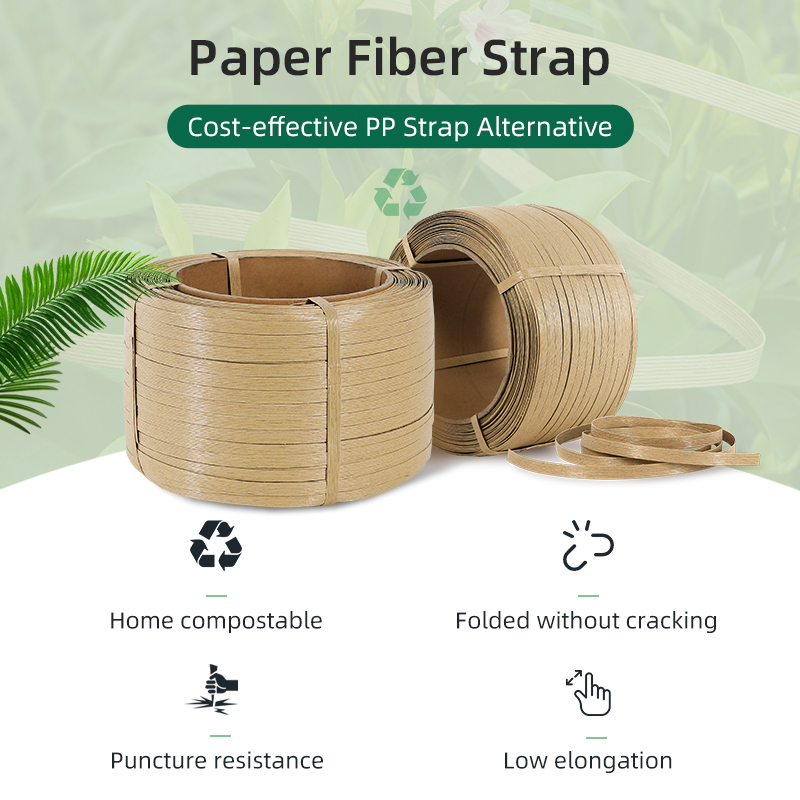 PaperEZ Strap: a cost-effective, compostable, and puncture-resistant paper fiber strapping.