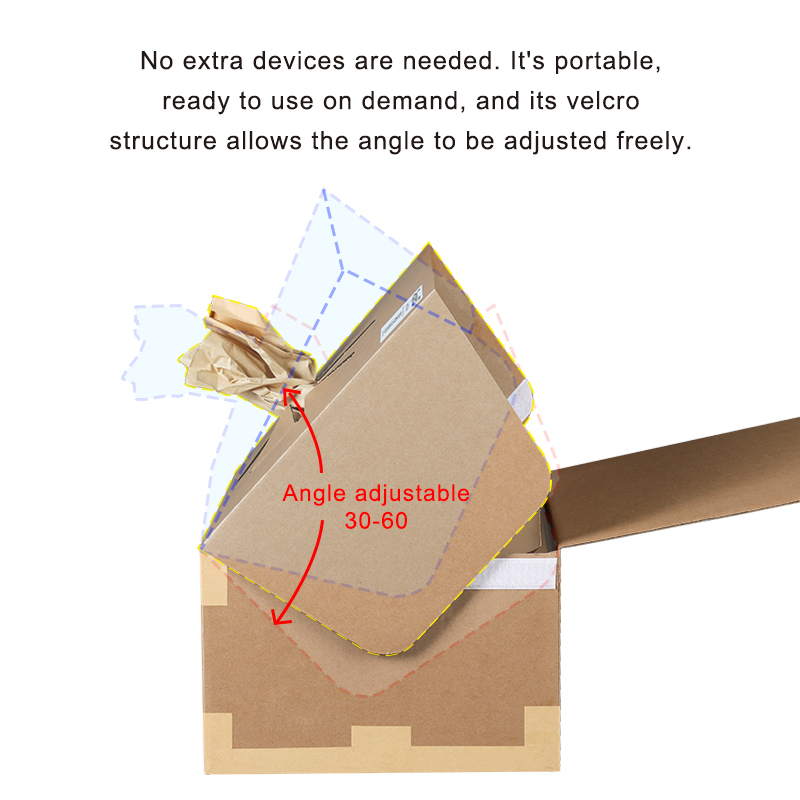 No Extra Devices Needed: Portable, ready to use on demand Void Fill Box with adjustable Velcro angle.