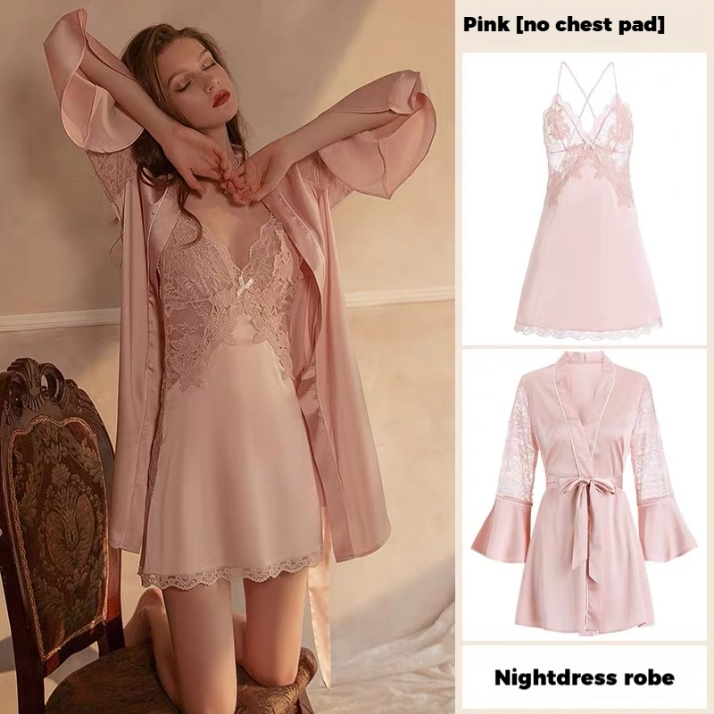 Dusktilldawn 2025 New Women's Silk Cami Nightgown with Built-in Bra - Pure Desire Style, Sexy Summer Pajamas Made of Mulberry Silk