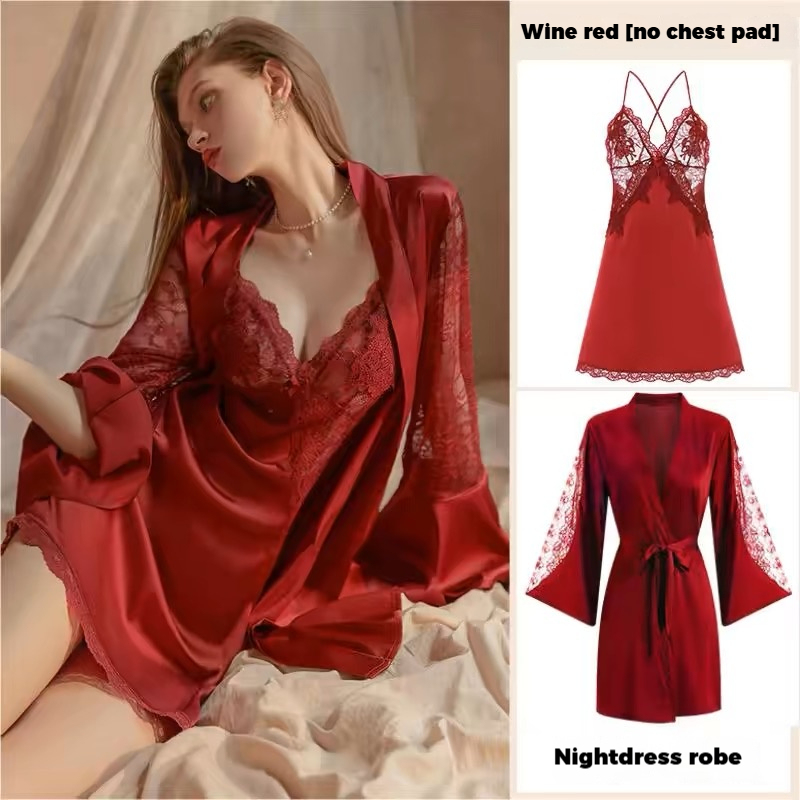 Dusktilldawn 2025 New Women's Silk Cami Nightgown with Built-in Bra - Pure Desire Style, Sexy Summer Pajamas Made of Mulberry Silk