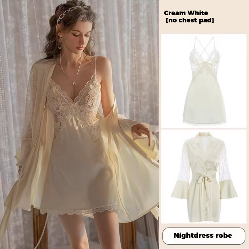 Dusktilldawn 2025 New Women's Silk Cami Nightgown with Built-in Bra - Pure Desire Style, Sexy Summer Pajamas Made of Mulberry Silk