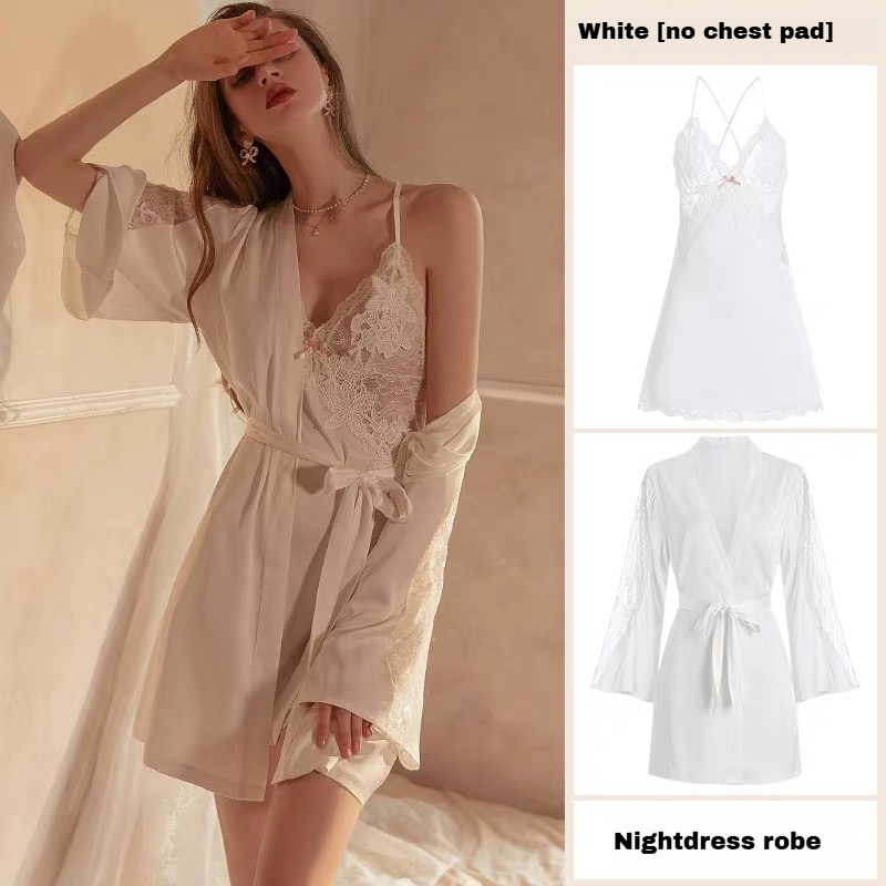 Dusktilldawn 2025 New Women's Silk Cami Nightgown with Built-in Bra - Pure Desire Style, Sexy Summer Pajamas Made of Mulberry Silk