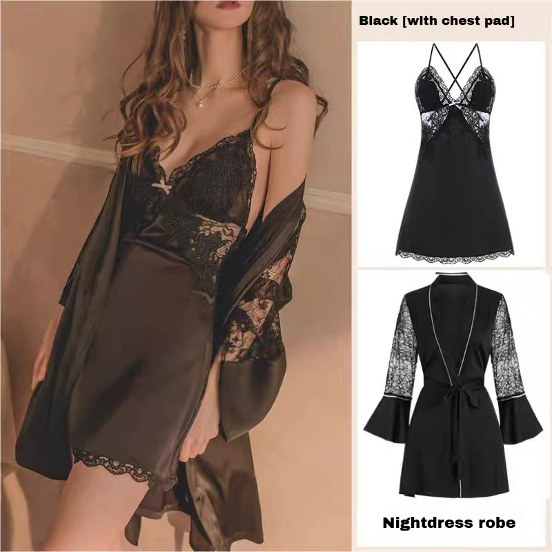 Dusktilldawn 2025 New Women's Silk Cami Nightgown with Built-in Bra - Pure Desire Style, Sexy Summer Pajamas Made of Mulberry Silk