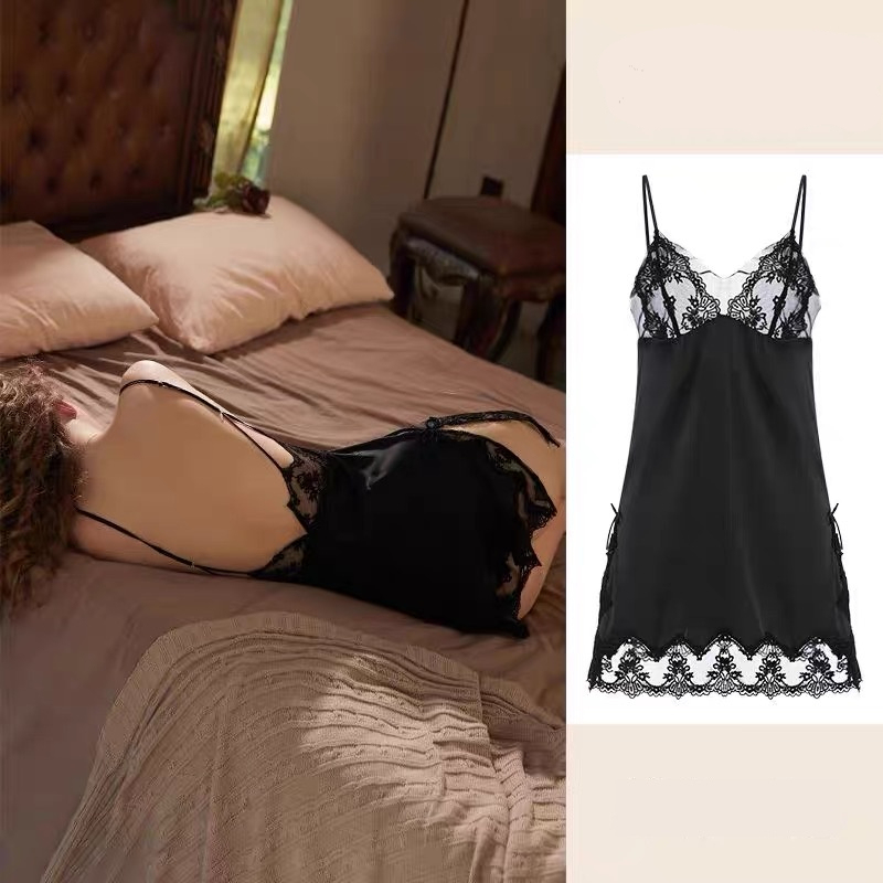 Women's Pajamas 2025 New Style Sexy and Sophisticated Slip - on Dress, Silk Nightgown, Spaghetti - strap Dress