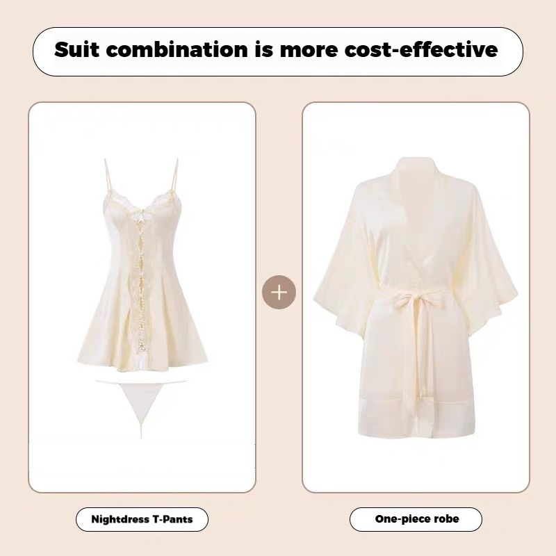 Sexy Solid Color Gorgeous Lace-Trimmed Silk Cami Sleep Dress for Women | 2025 Summer New Collection
