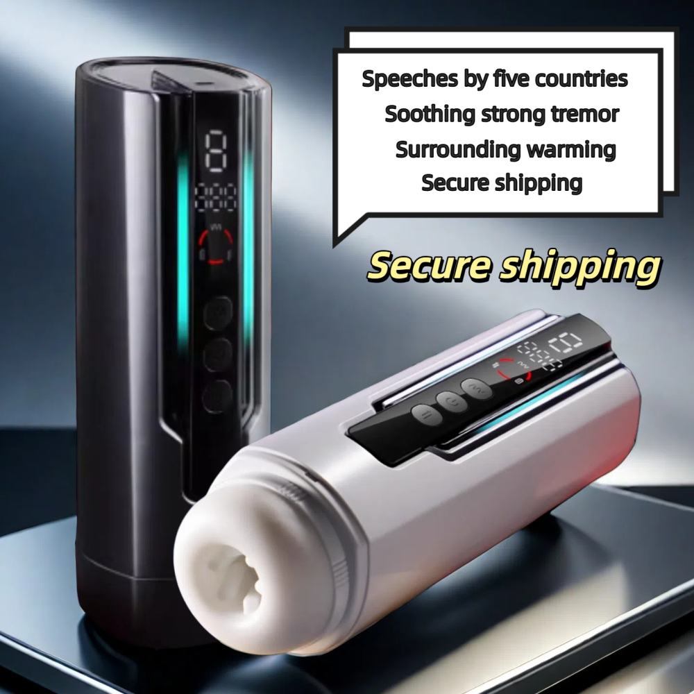 Automatic male masturbator with electric heating and stretching, adult male desensitization training tool