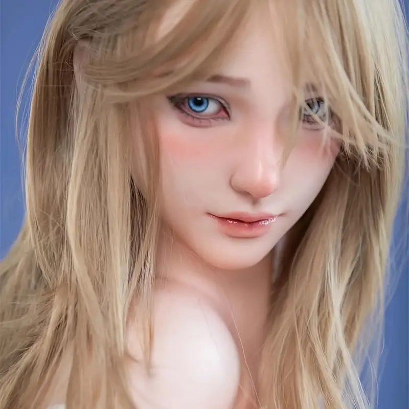[Fat Woman] Fully physical, cute, pure desire, blonde silicone doll with skeleton double-channel male bedding
