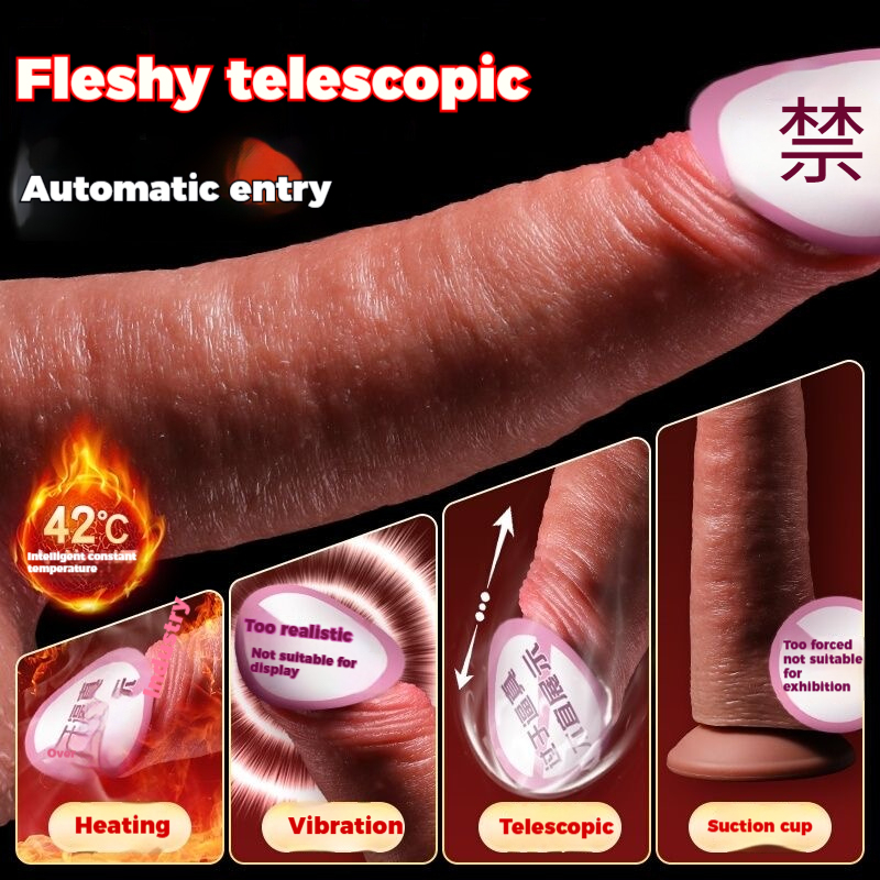 New Automatic Simulated Penis for Women with Heating, Stretching and Vibration, Adult Sex Toys for Couples and Women