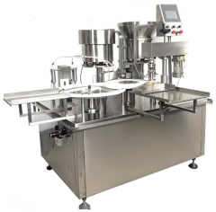 Vial liquid filling and capping machine
