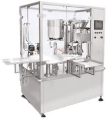 Vial liquid filling and capping machine
