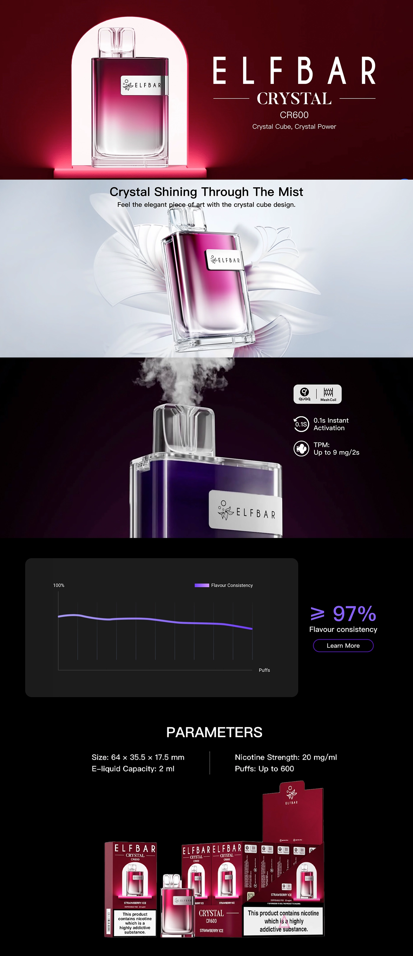 ELFBAR CRYSTAL CR600 Details