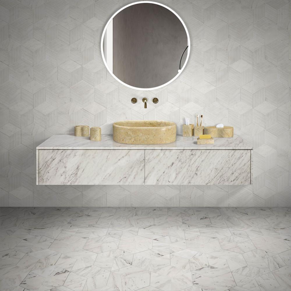 Gold Yellow Beige Natural Marble Bathroom Vessel Sink, Polished Finish, Genuine Real Marble, Oval Shape, 23.6 x 15.7 x H5.9 Inches/600X400XH150 mm