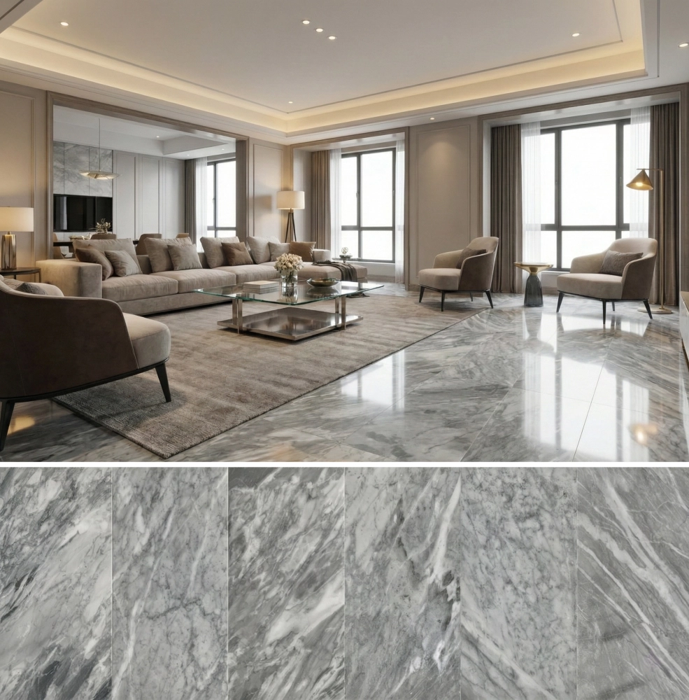 12x24 Carrara Gray Marble Tile - 18mm Premium Thickness Polished Finish for  Walls \u0026 Floors | USA Stock, image size:985x1000