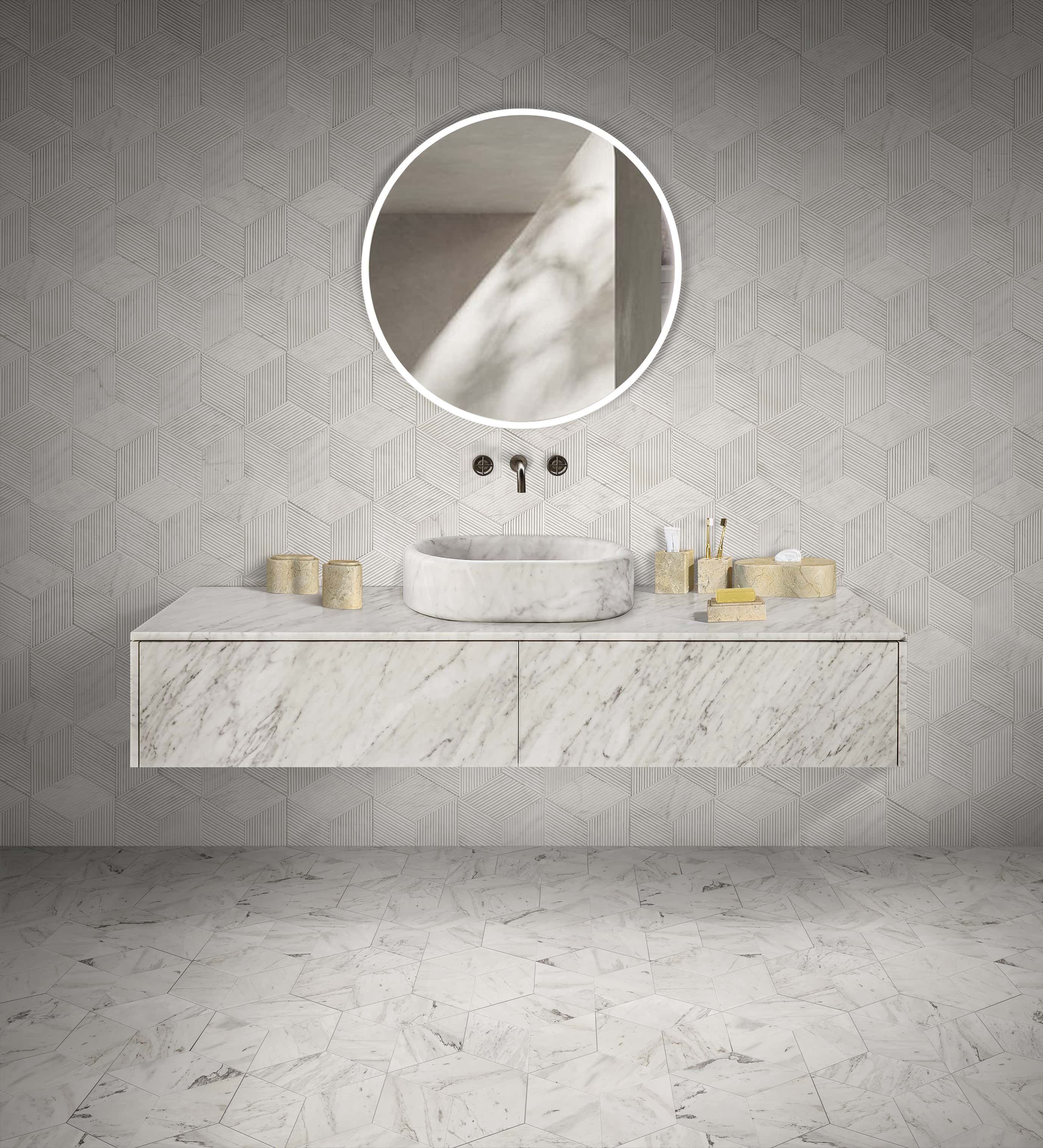 snow-mountain-white-hexagon-marble-tile-bathroom-rectangular-accessories