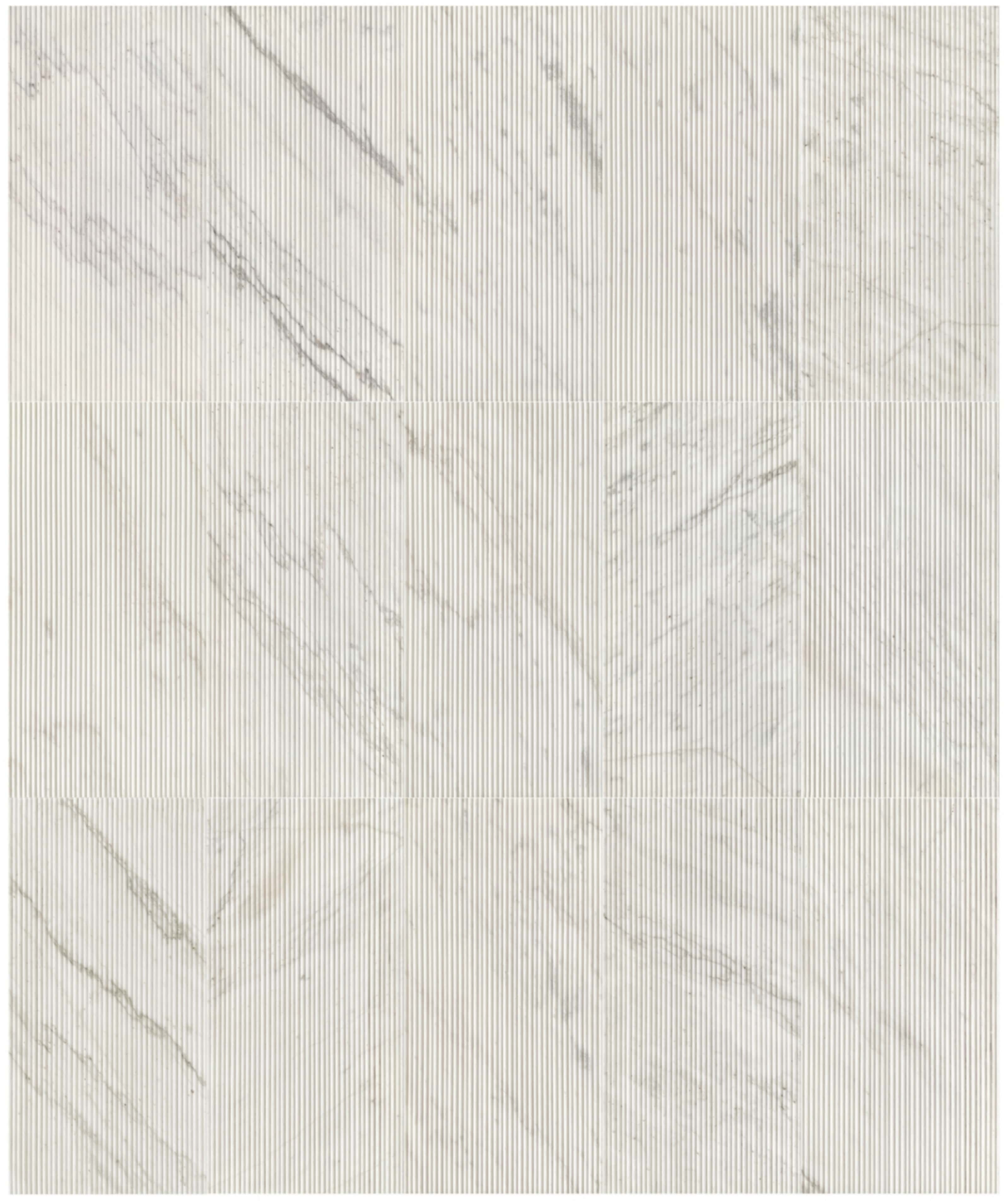 Design inspiration using Snow Mountain White ribbed marble tiles for luxury residential and commercial wall cladding.