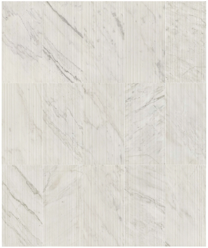 Marble Stone Ribbed Tile White Fluted Marble Wall Tiles | 12x24 Natural Stone | USA Stock & Shipping