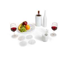 Snow Mountain White Natural Marble 10-Piece Dining and Tabletop Accessories Set (Honed Finish)
