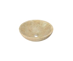 Amber Gold Natural Marble Polished Round Vessel Sink | 15.7