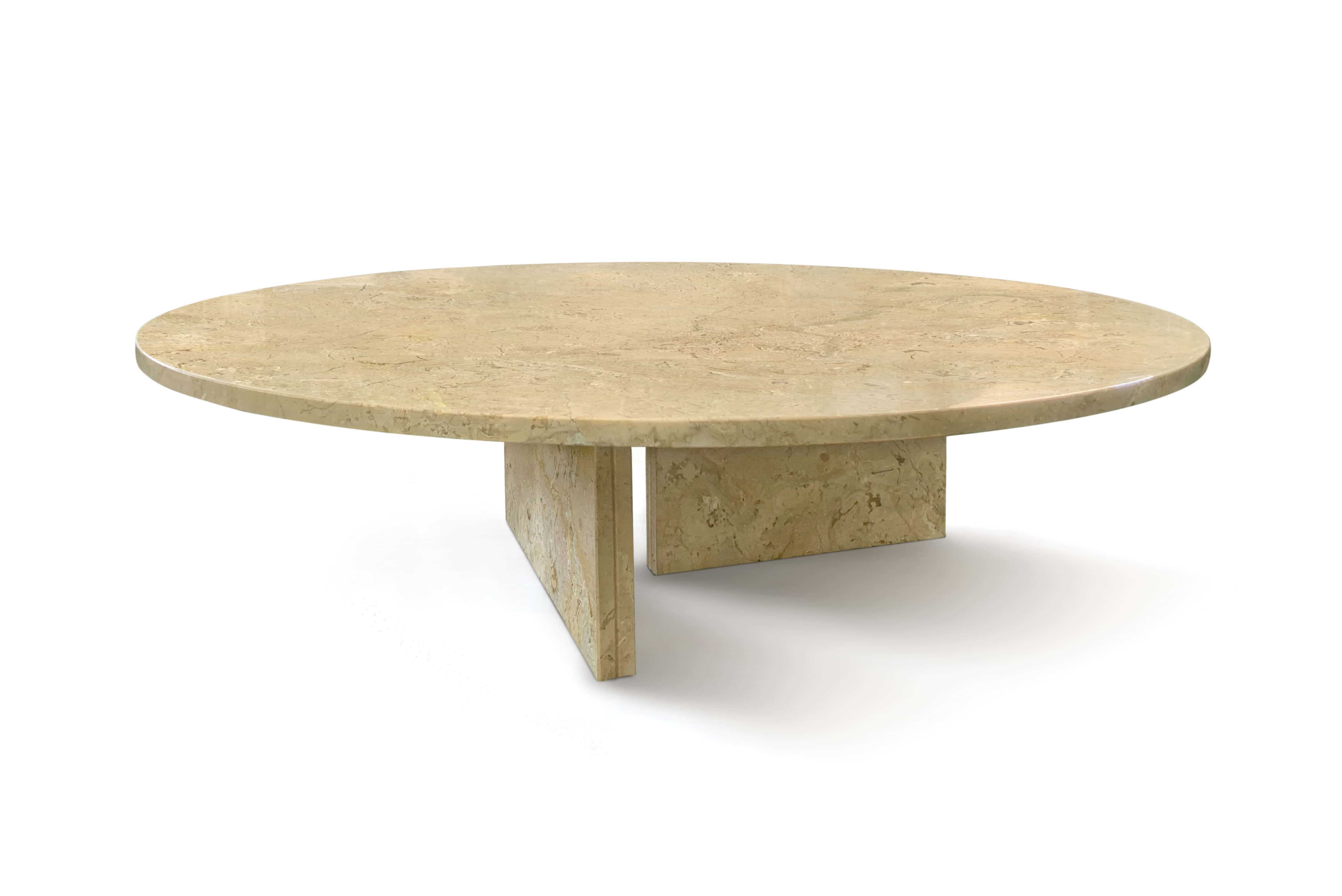 Amber Gold Round Natural Marble Coffee Table - Ø35.4
