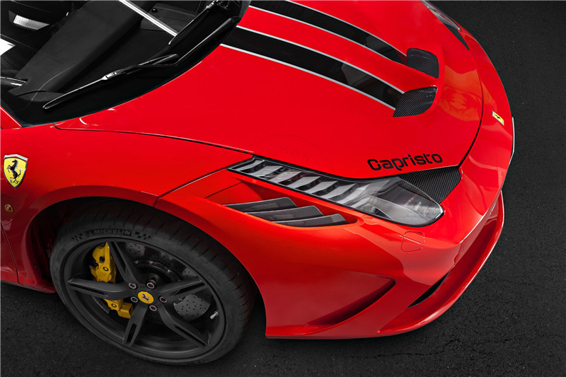 2010-2016 Ferrari F458 Italia Speicale OEM Style Front Bumper Side Vent Fins (6 pcs)